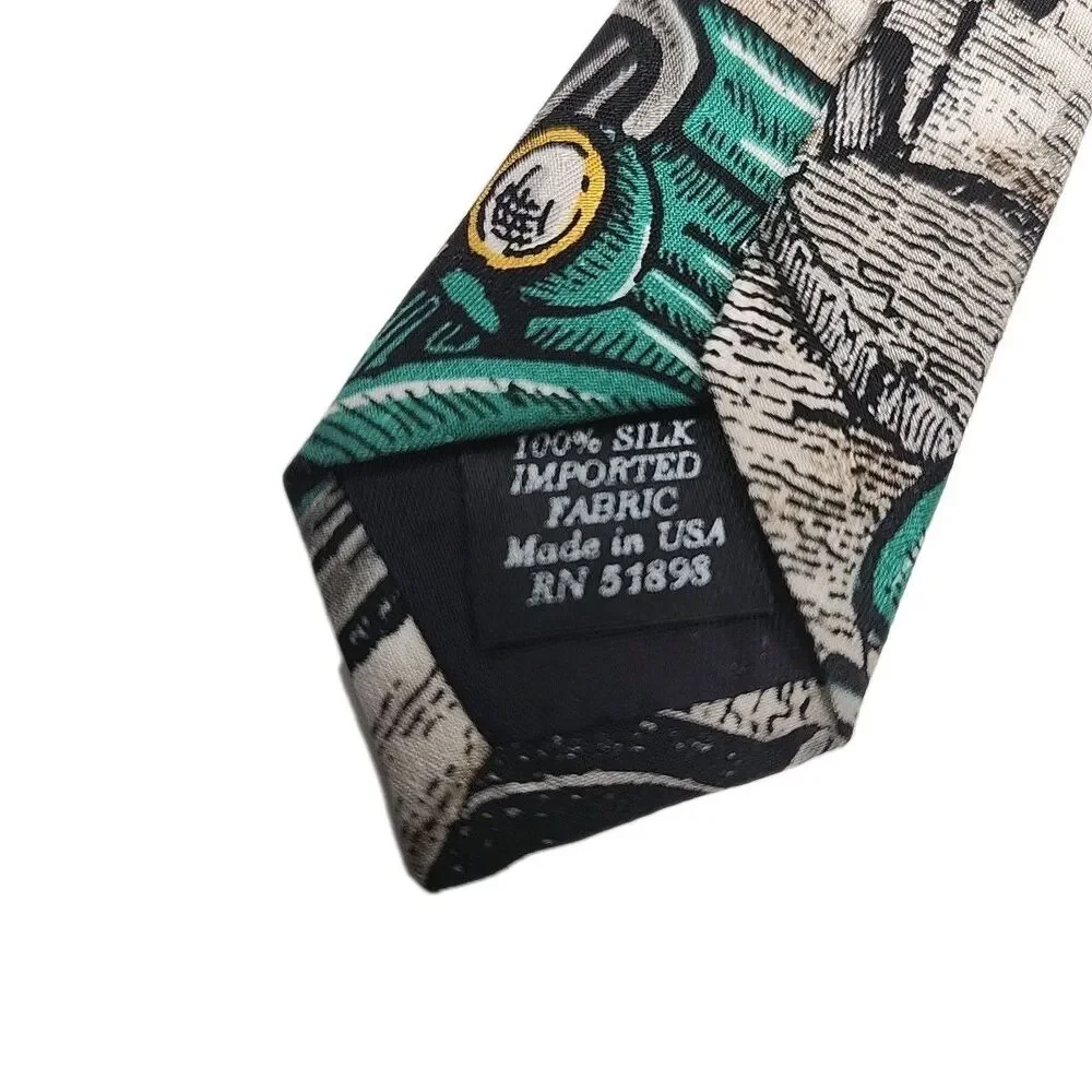 Van Heusen Silk Tie Lot of 3 Casual Americana Filling Station Lighting Village